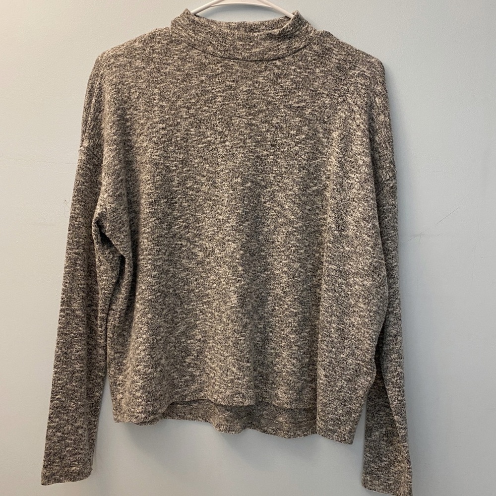 H&M Divided‎ Heather Grey Knit Mock Neck Sweater Top